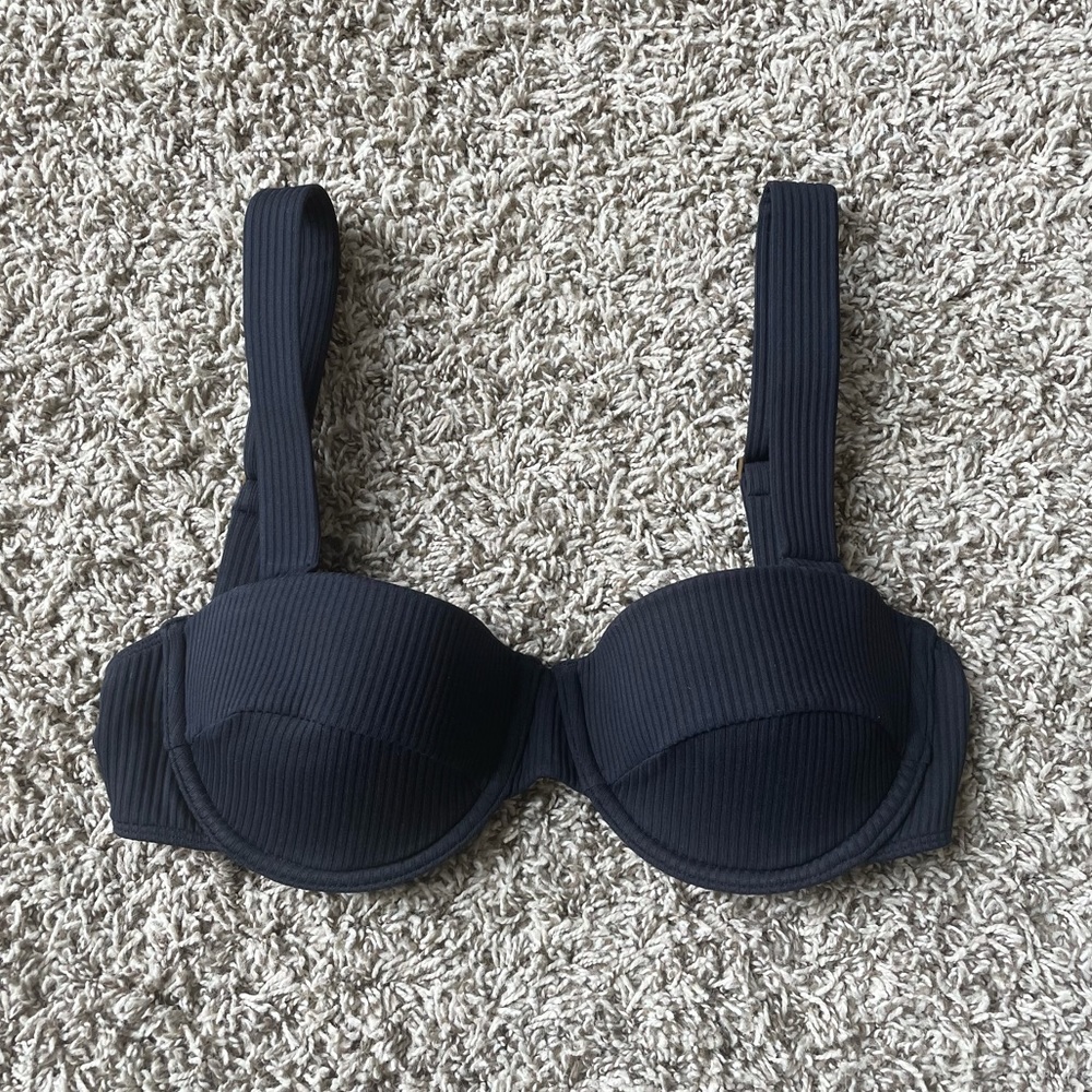 Montce Black Rib Bustier Bikini Top